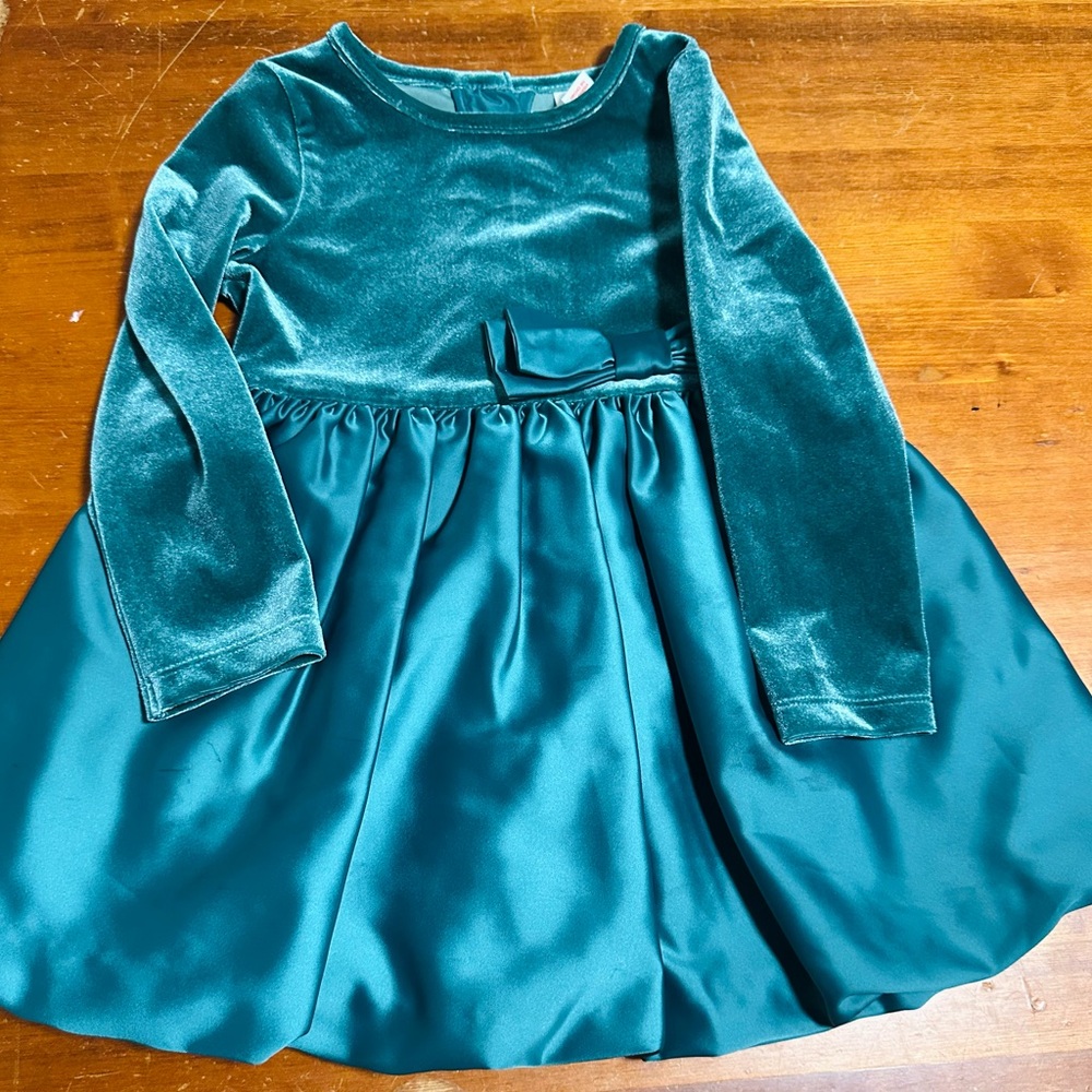 Cat & Jack Teal Velvet Dress